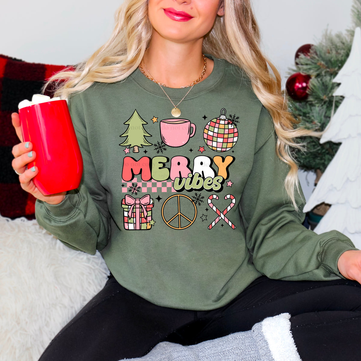 Merry vibes collage CSC DTF transfers