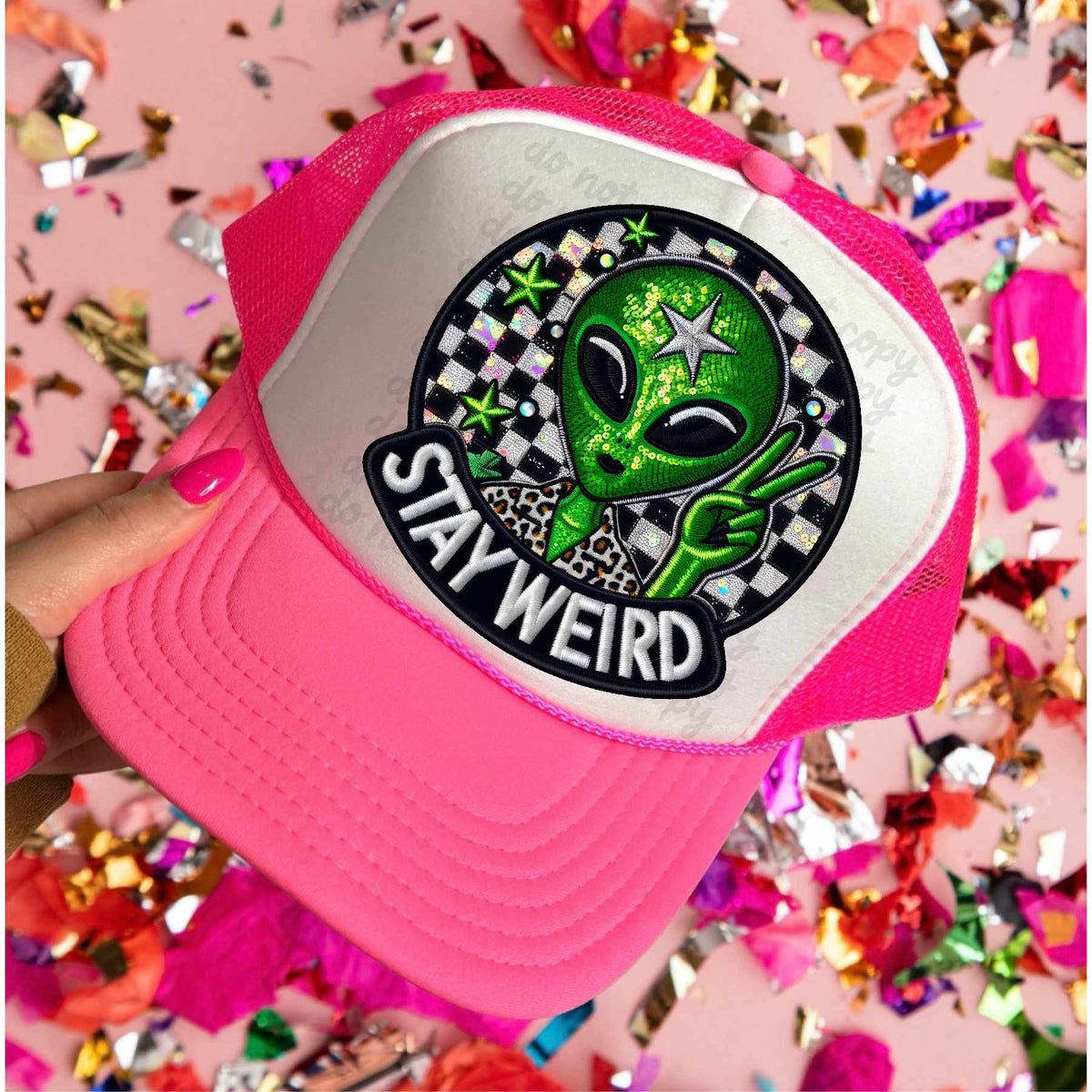 Stay weird alien 39487 DTF transfer