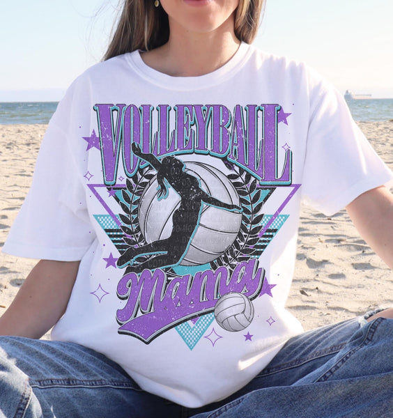 Volleyball mama purple font (AG) 29222 DTF transfer