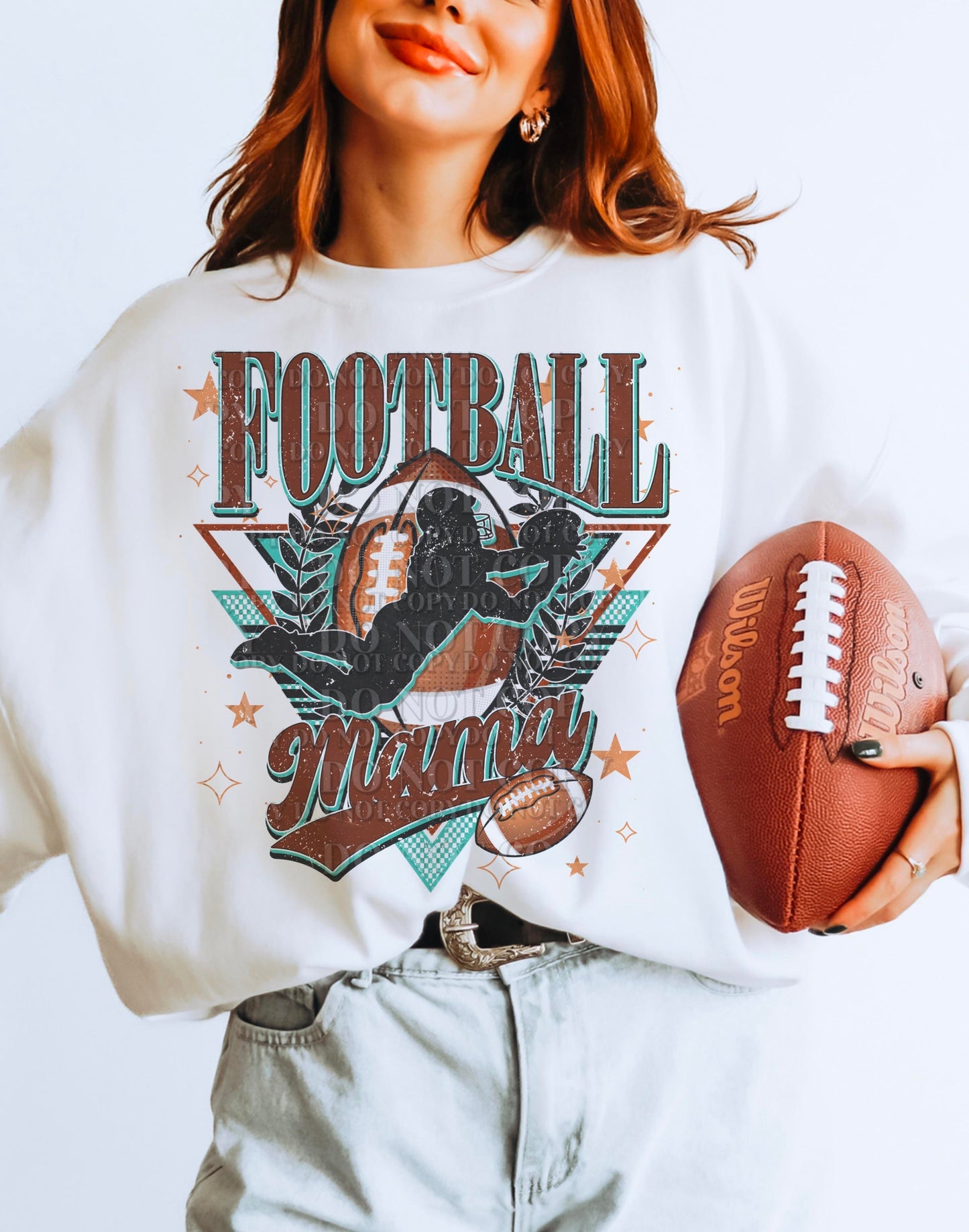 Football mama brown font (AG) 29220 DTF transfer