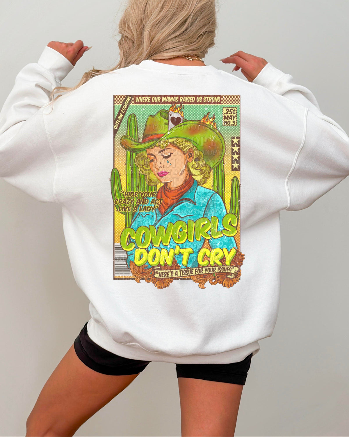 Cowgirls don’t cry RECTANGLE (AG) 29214 DTF transfer