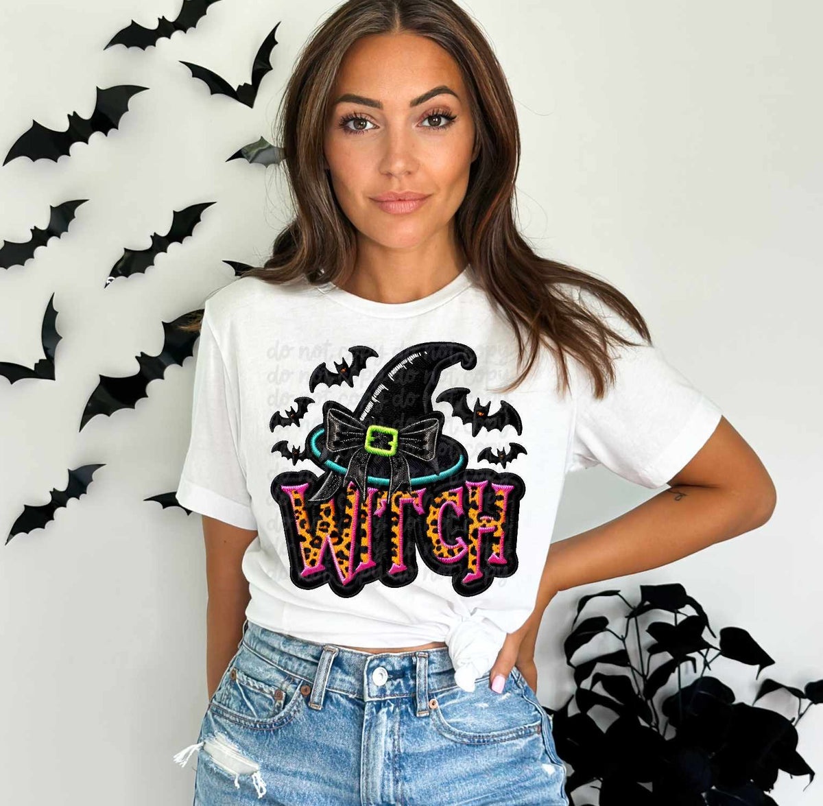 Witch leopard font witch hat 39486 DTF transfer