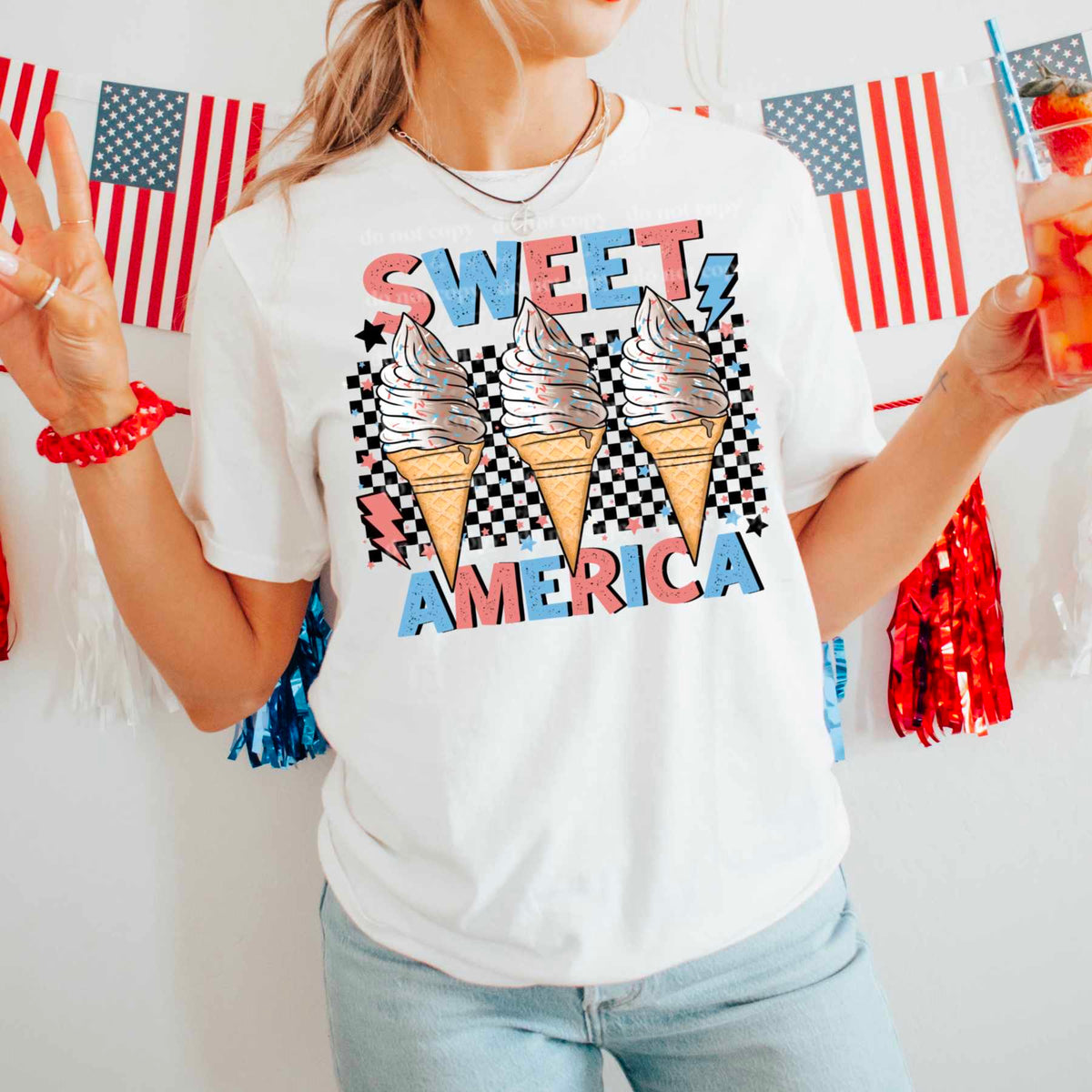 Sweet america trio cones (CSC) 29260 DTF transfer