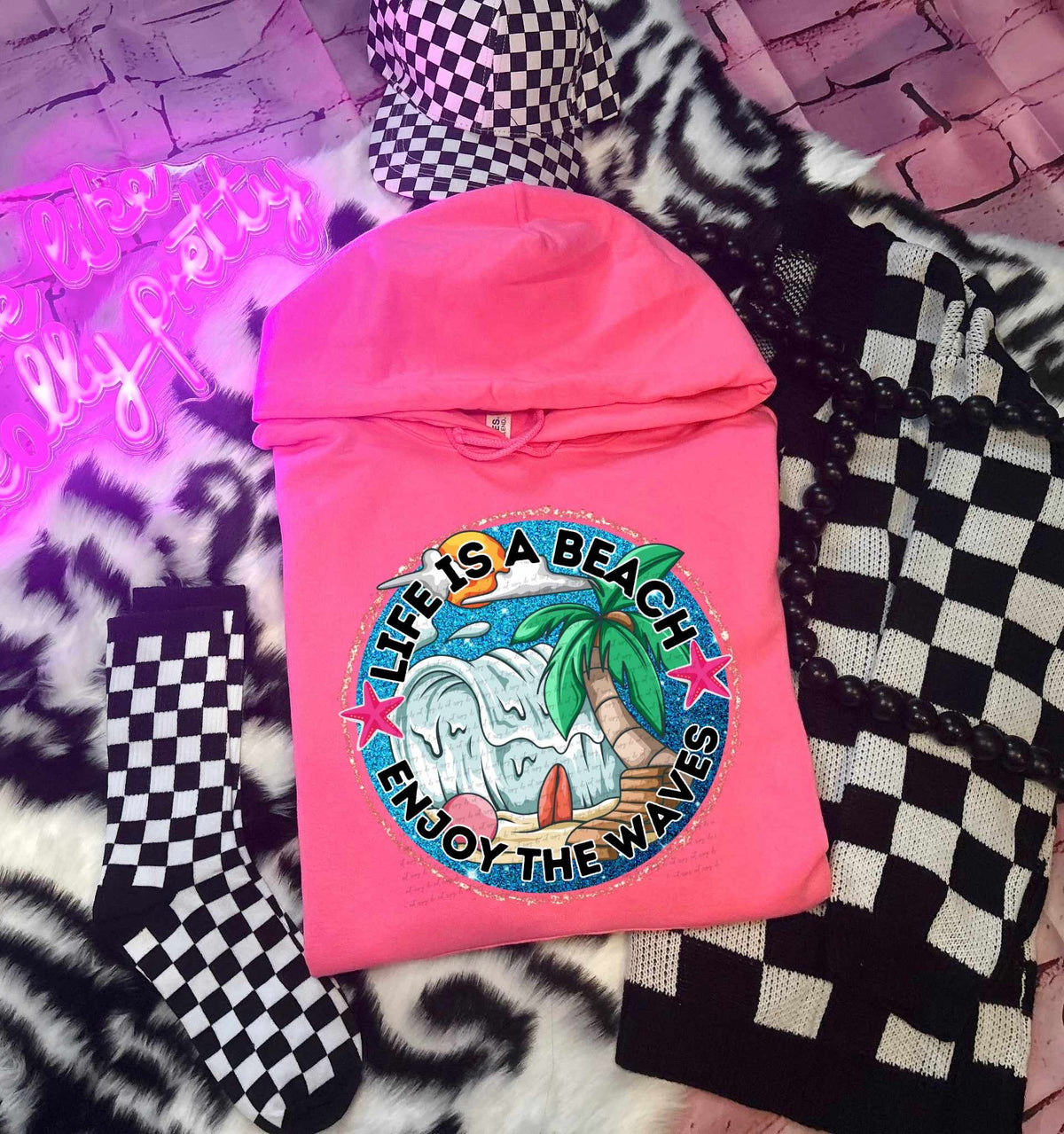 Life is a beach enjoy the waves circle 29264 DTF transfer