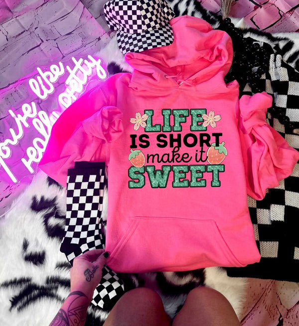 Life is short make it sweet strawberries 29263 DTF transfer