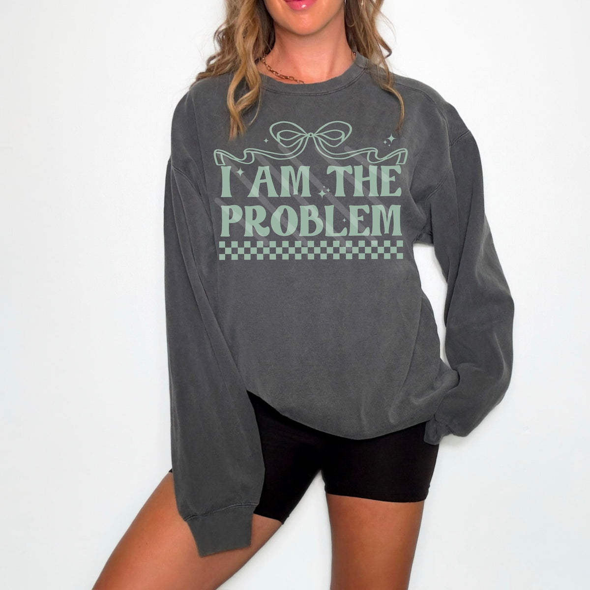 I am the problem mint with bow (scarlow) 114321 DTF transfer