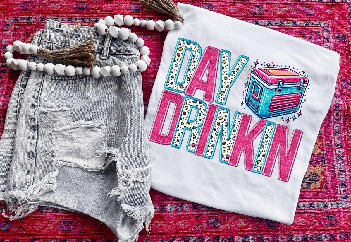Day drinking leopard and pink (UD) 39621 DTF transfer