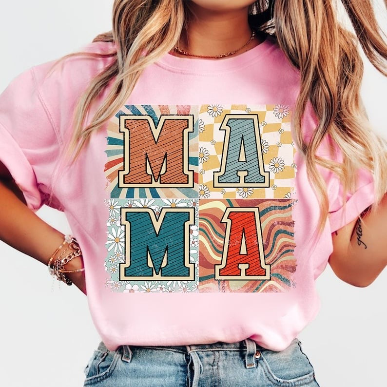 Mama groovy blocks 29301 DTF transfer
