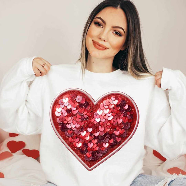 Red sequin heart (TTD) 77308 DTF transfer