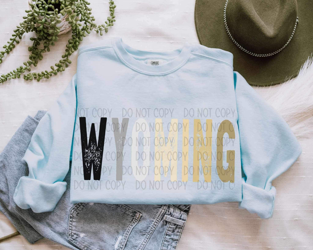 Wyoming black and gold 20012 DTF Transfer