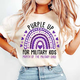 Purple up for military kids rainbow BLACK DOODLES 29312 DTF transfer