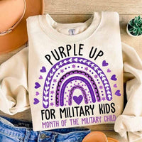 Purple up for military kids rainbow BLACK DOODLES 29312 DTF transfer