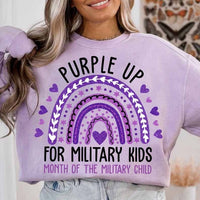 Purple up for military kids rainbow BLACK DOODLES 29312 DTF transfer