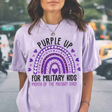 Purple up for military kids rainbow BLACK DOODLES 29312 DTF transfer