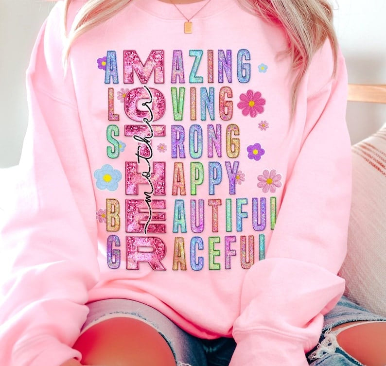 Mother amazing loving strong BLACK mother 29299 DTF transferg