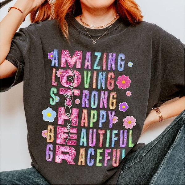 Mother amazing loving strong WHITE mother 29300 DTF transferg