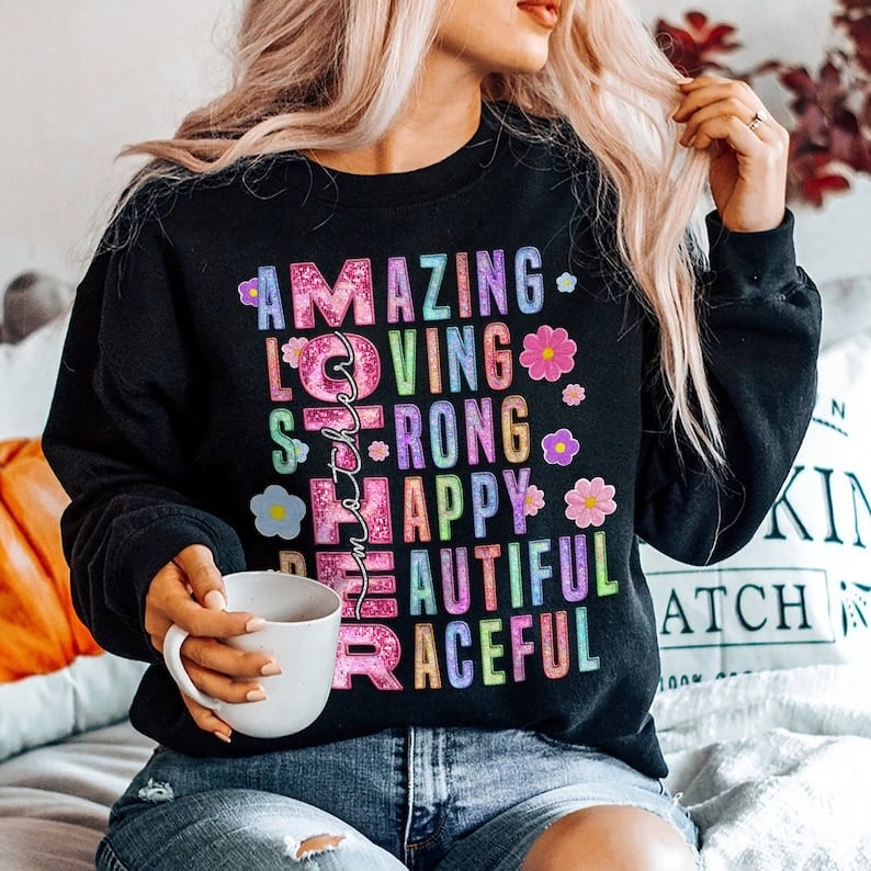 Mother amazing loving strong WHITE mother 29300 DTF transferg