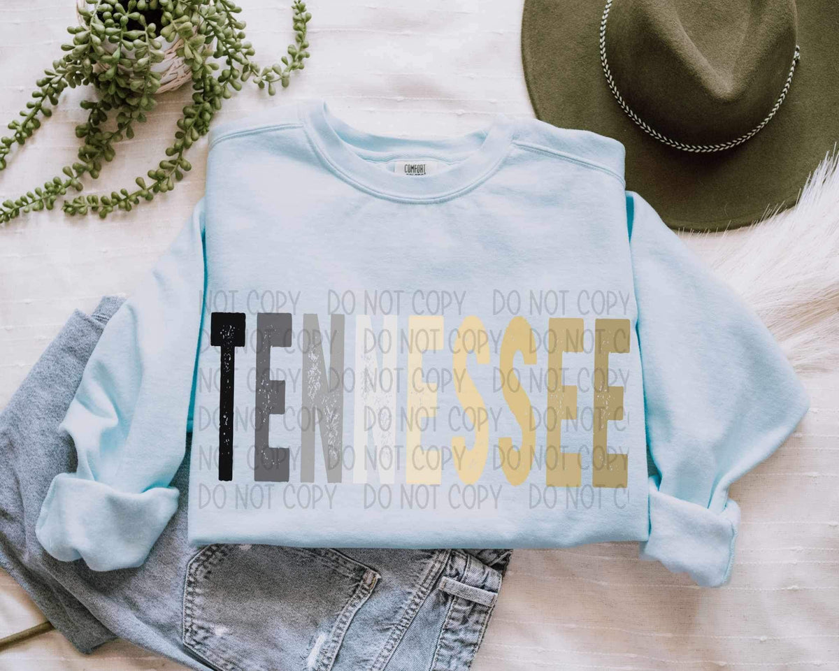 Tennessee black and gold 19992 DTF TRANSFER