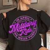 In april we wear purple welcome our military kids 29313 DTF transfer