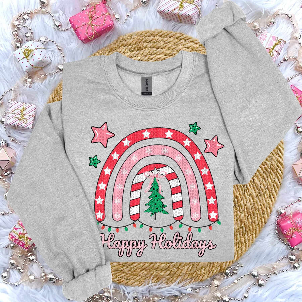 Happy holidays rainbow (HW) 60980 DTF transfer