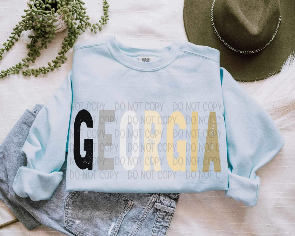 Georgia black and gold 19983 DTF TRANSFER
