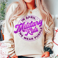 In april we wear purple welcome our military kids 29313 DTF transfer