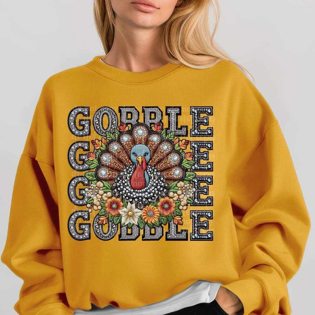 Gobble stacked turkey (TTD) 62036 DTF transfer