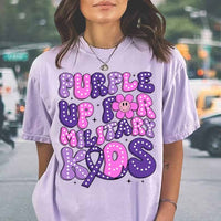 Purple up for military kids white dots 29311 DTF transfer