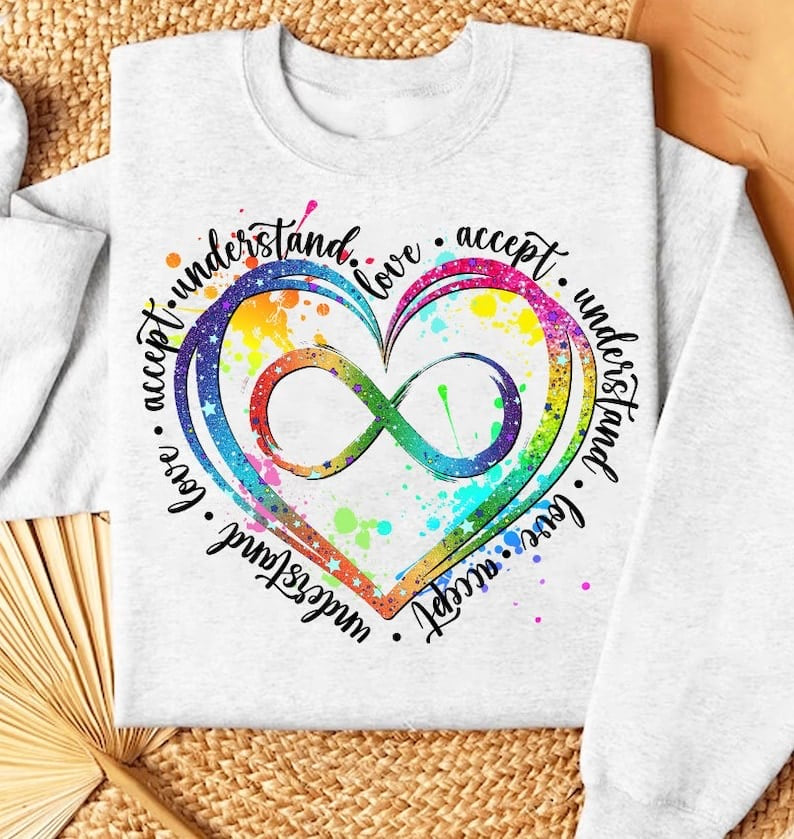 Autism heart with infinity sign 29314 DTF transfer