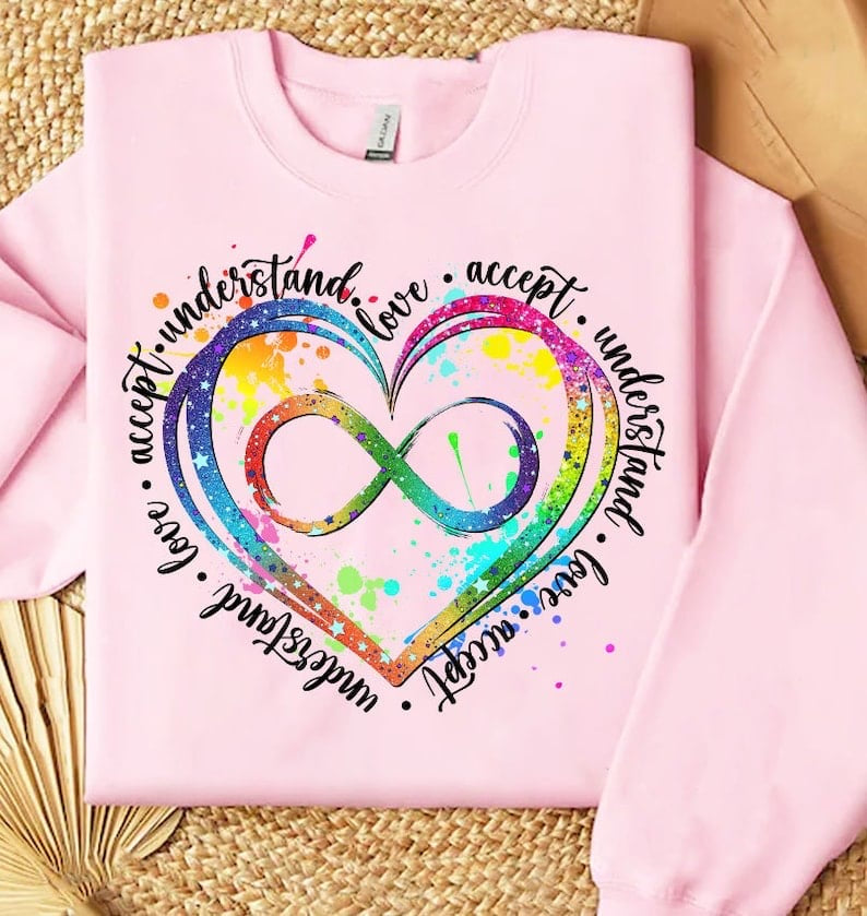 Autism heart with infinity sign 29314 DTF transfer