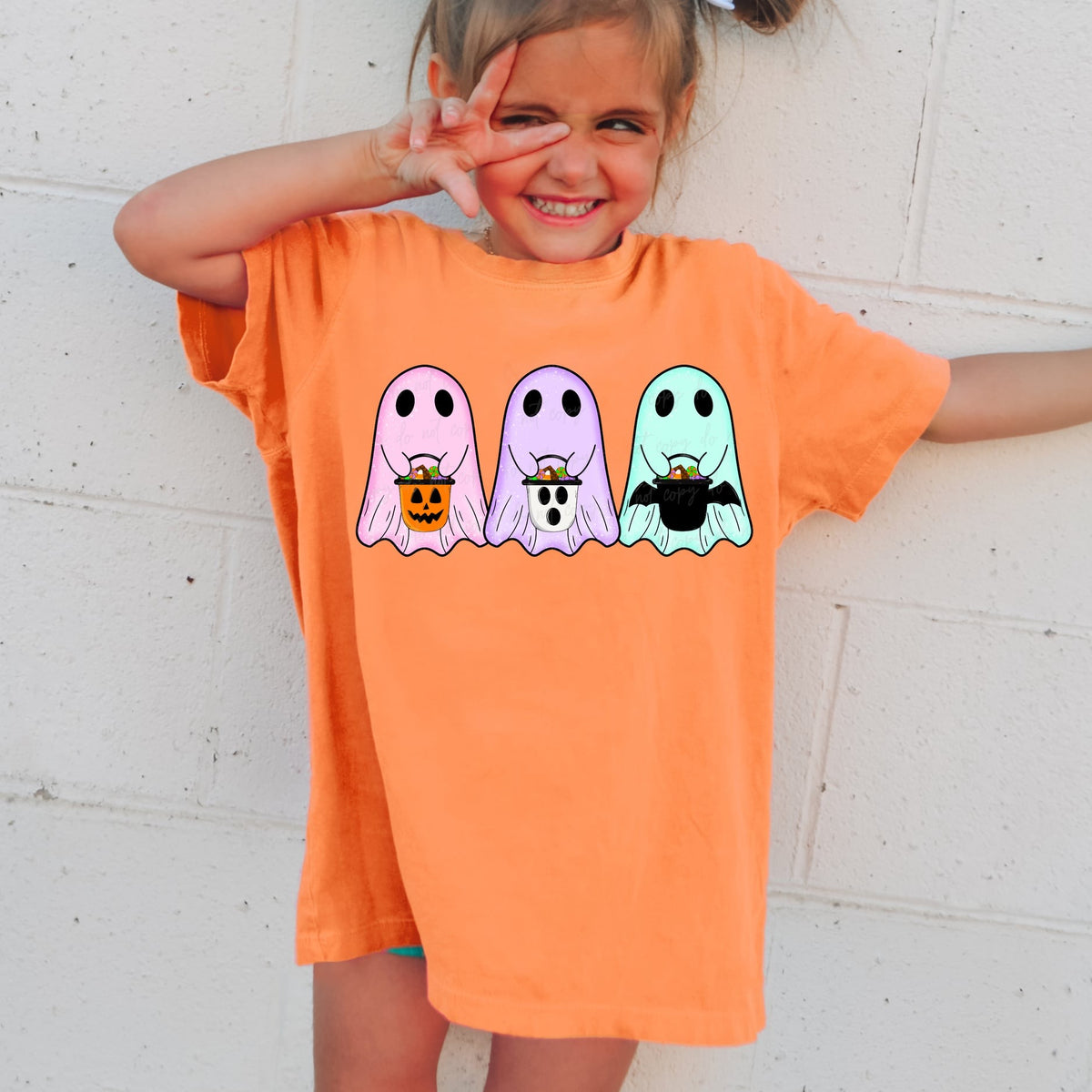 Pastel ghosts with candy buckets (VIRGO) 39692 DTF transfer