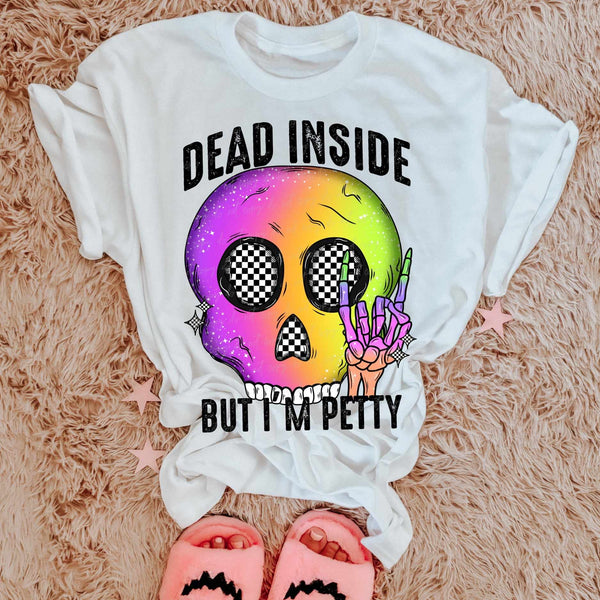 Dead inside but I’m petty colorful skull (VIRGO) 39694 DTF transfer