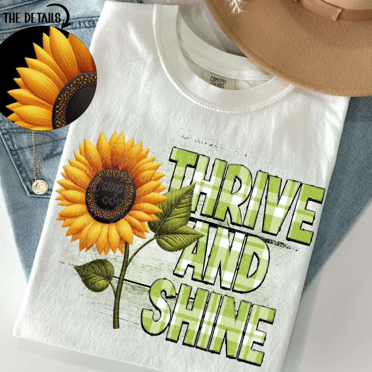 Thrive and shine sunflower (TTD) 91541 DTF transfer