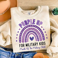 Purple up for military kids rainbow 29310 DTF transfer