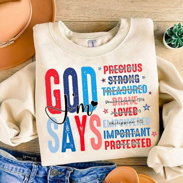 God days i am stacked red and blue 29281 DTF transfer