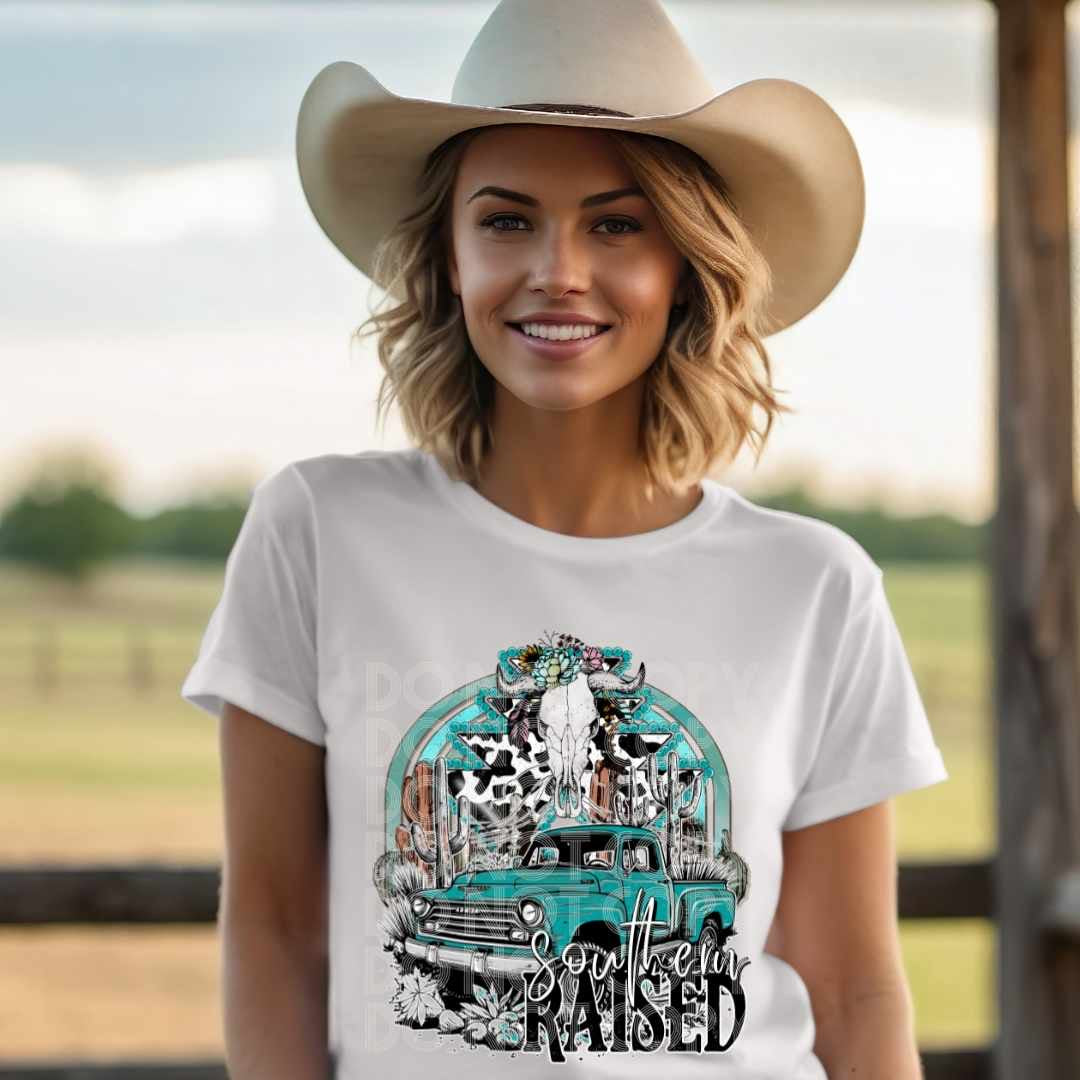 Southern raised teal truck (SSD) 29327 DTF transfer