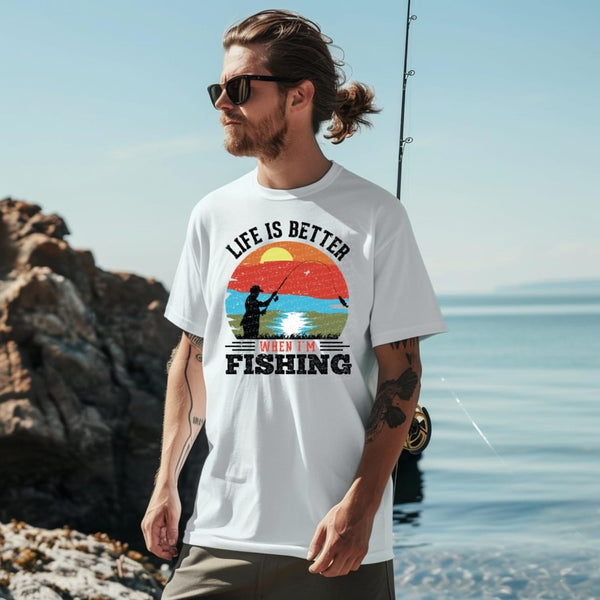 Life is better when I’m fishing sunset scene 22995 DTF transfer
