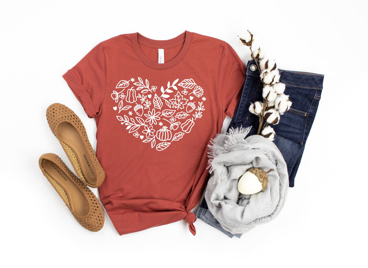 White fall heart  62090 DTF transfer