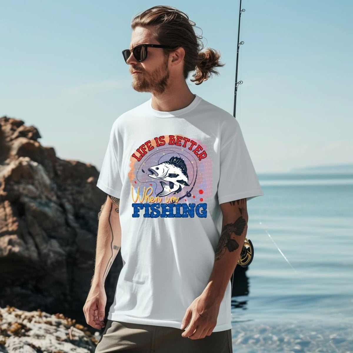 Life is better when I’m fishing RED BLUE 22992 DTF transfer