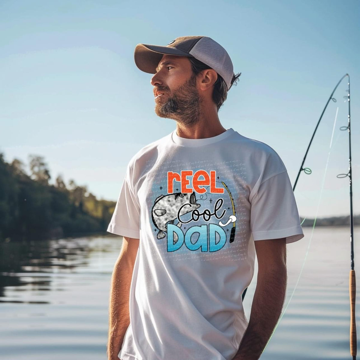 Reel cool dad BLUE 22991 DTF transfer