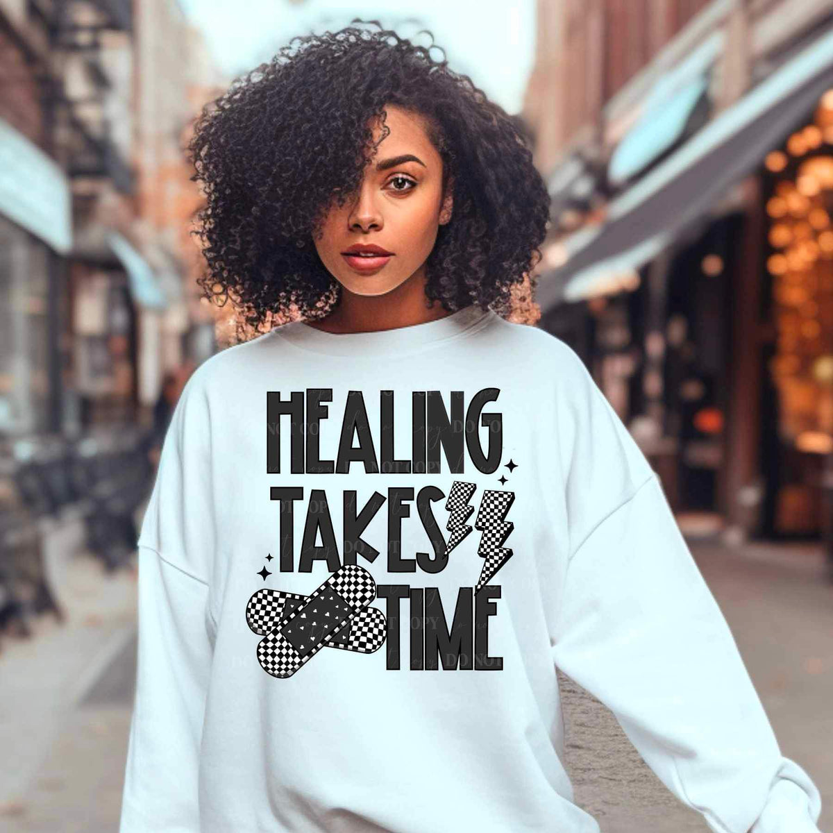 Healing takes time BLACK (CSC) 20053 DTF Transfer