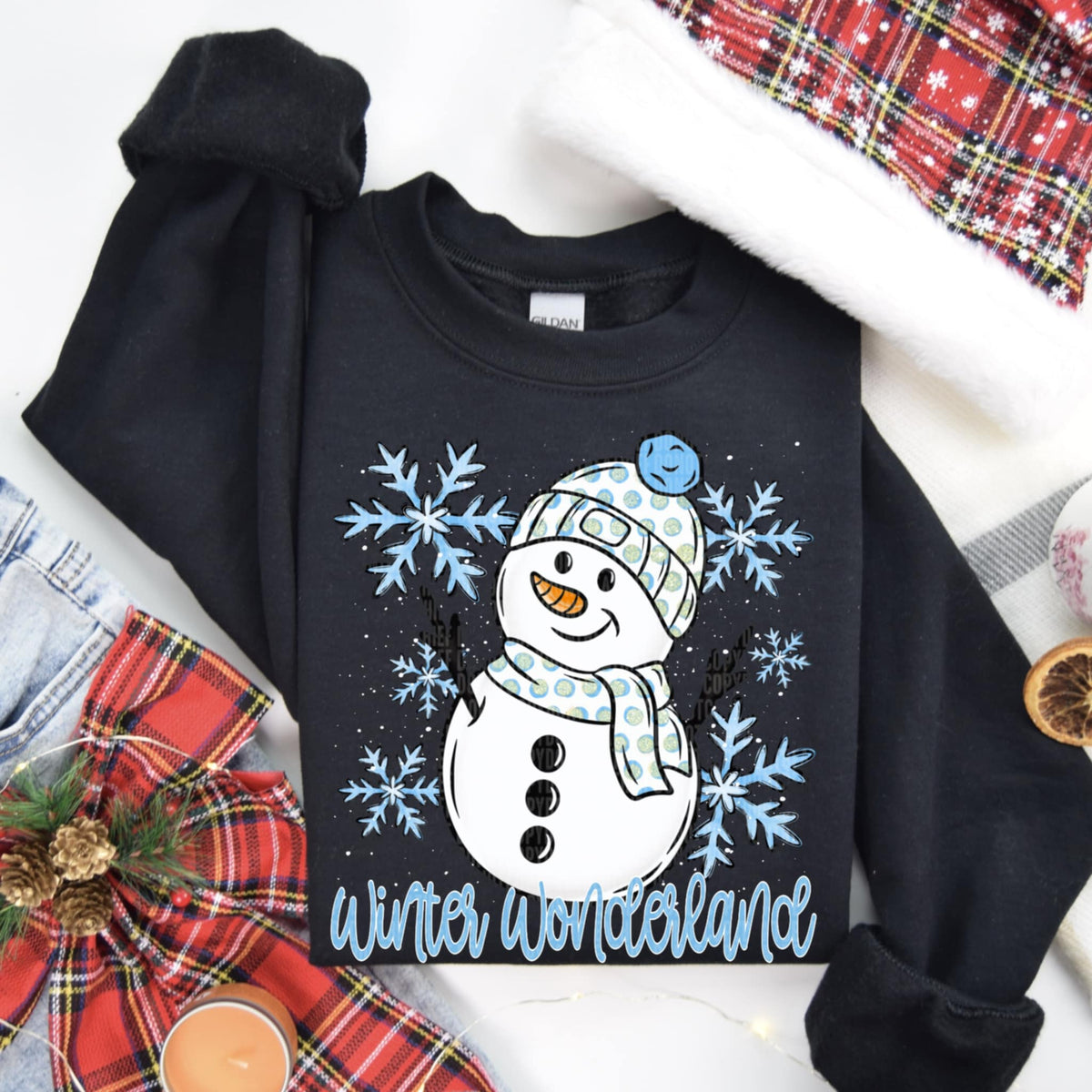 Winter Wonderland Blue Snowman (SDD) DTF Transfer