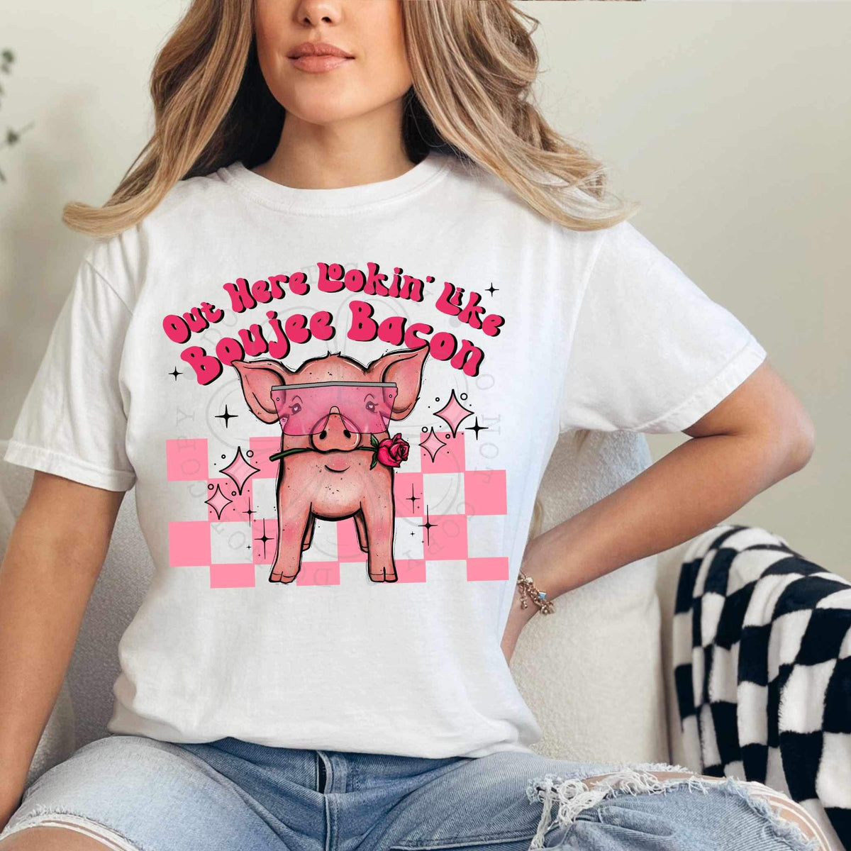 Out here lookin like boujee bacon pig (VIRGO) 20052 DTF Transfer