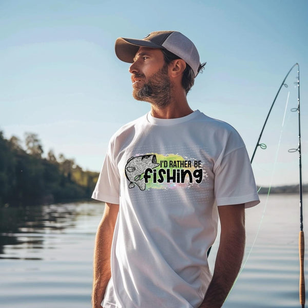 I’d rather be fishing colorful background 22987 DTF transfer