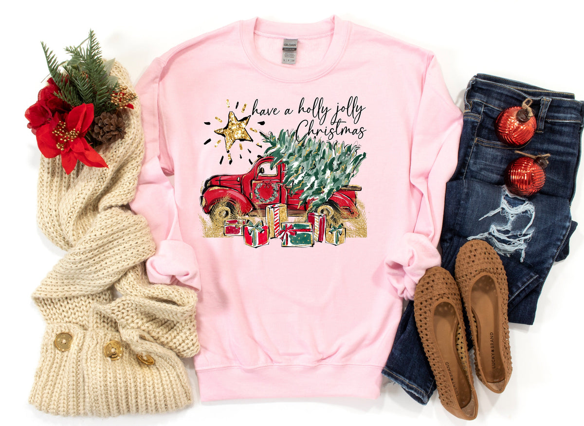 Have a Holly jolly Christmas red truck 62101 DTF transfer