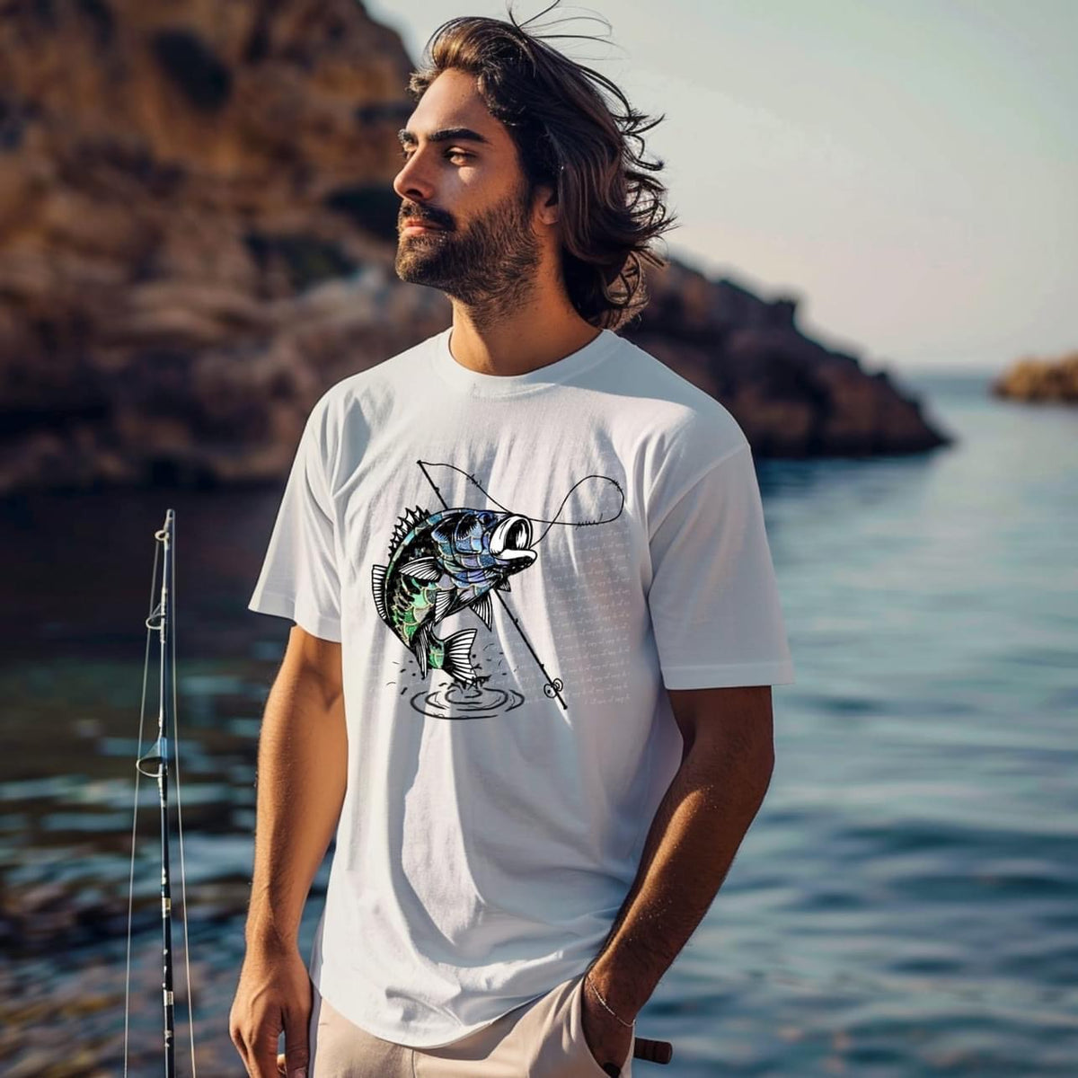 Fish with rod 22980  DTF transfer