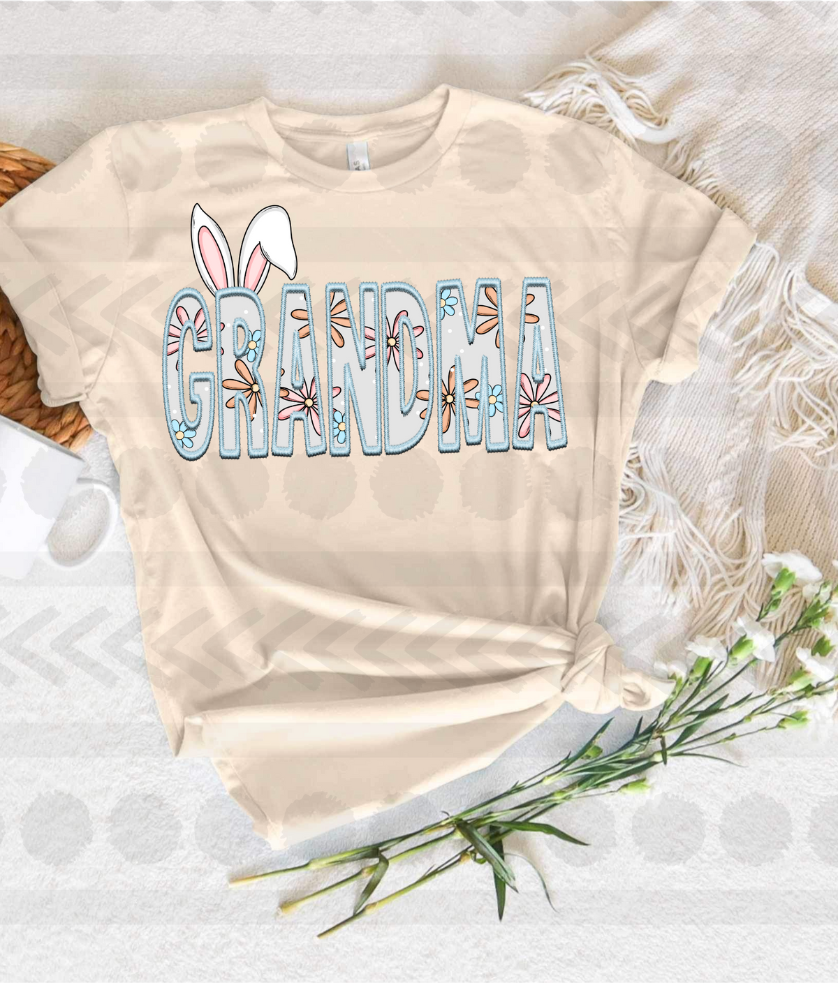 Grandma bunny  DTF transfer 13974