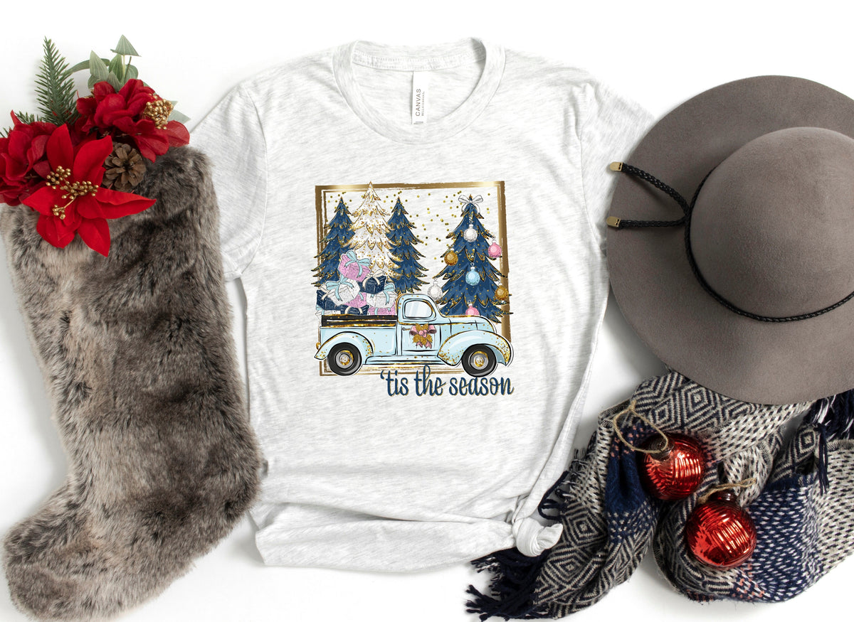 Tis the season blue truck 62112 DTF transfer