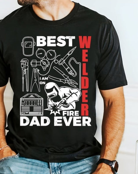Best welder dad ever WHITE  29337 DTF transfer