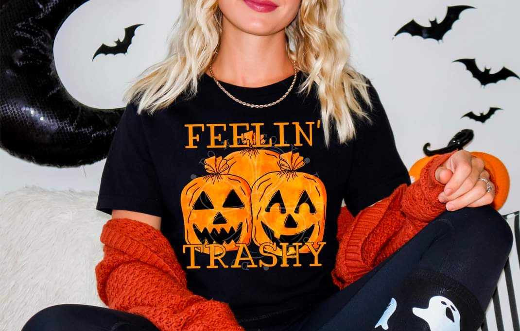 Feelin trashy pumpkin bags (DDD) 39749 DTF transfer